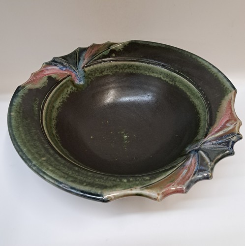 #260243 Bowl Dark Green with Sculpted Edge 12x4 $32 at Hunter Wolff Gallery